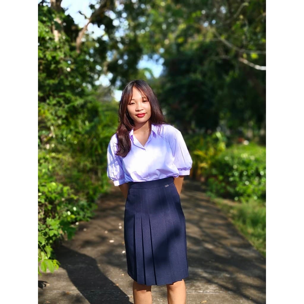 "สีกรมเข้ม" ตีเกร็ด 5.5 นิ้ว ยาว 25-26 กระโปรงนักเรียนทรงแคบ ผ้าลีวาย ตราLungnai รูปที่ 7