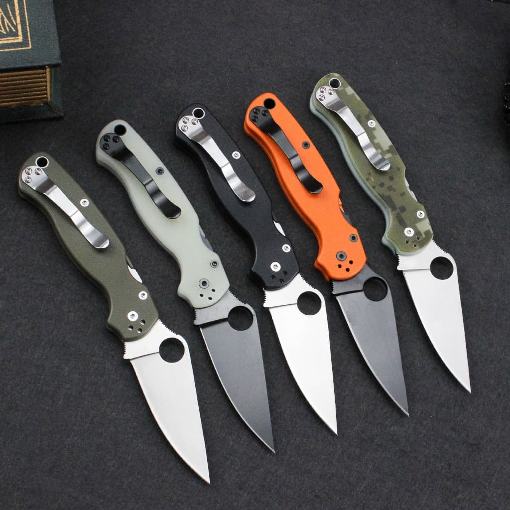 มีดพับ Spyderco รุ่นC81 วัสดุด้ามจับG10 ด้ามจับเครฟล่า ตั้งแคมป์ มีดพกเดินป่า มีดแมงมุม รูปที่ 6
