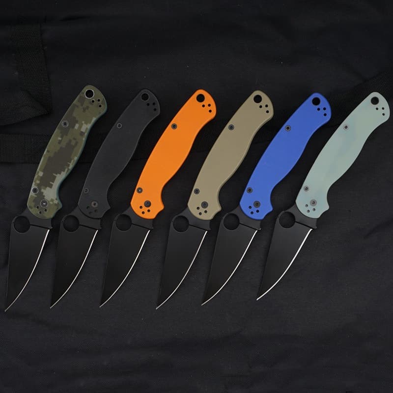 มีดพับ Spyderco รุ่นC81 วัสดุด้ามจับG10 ด้ามจับเครฟล่า ตั้งแคมป์ มีดพกเดินป่า มีดแมงมุม รูปที่ 9