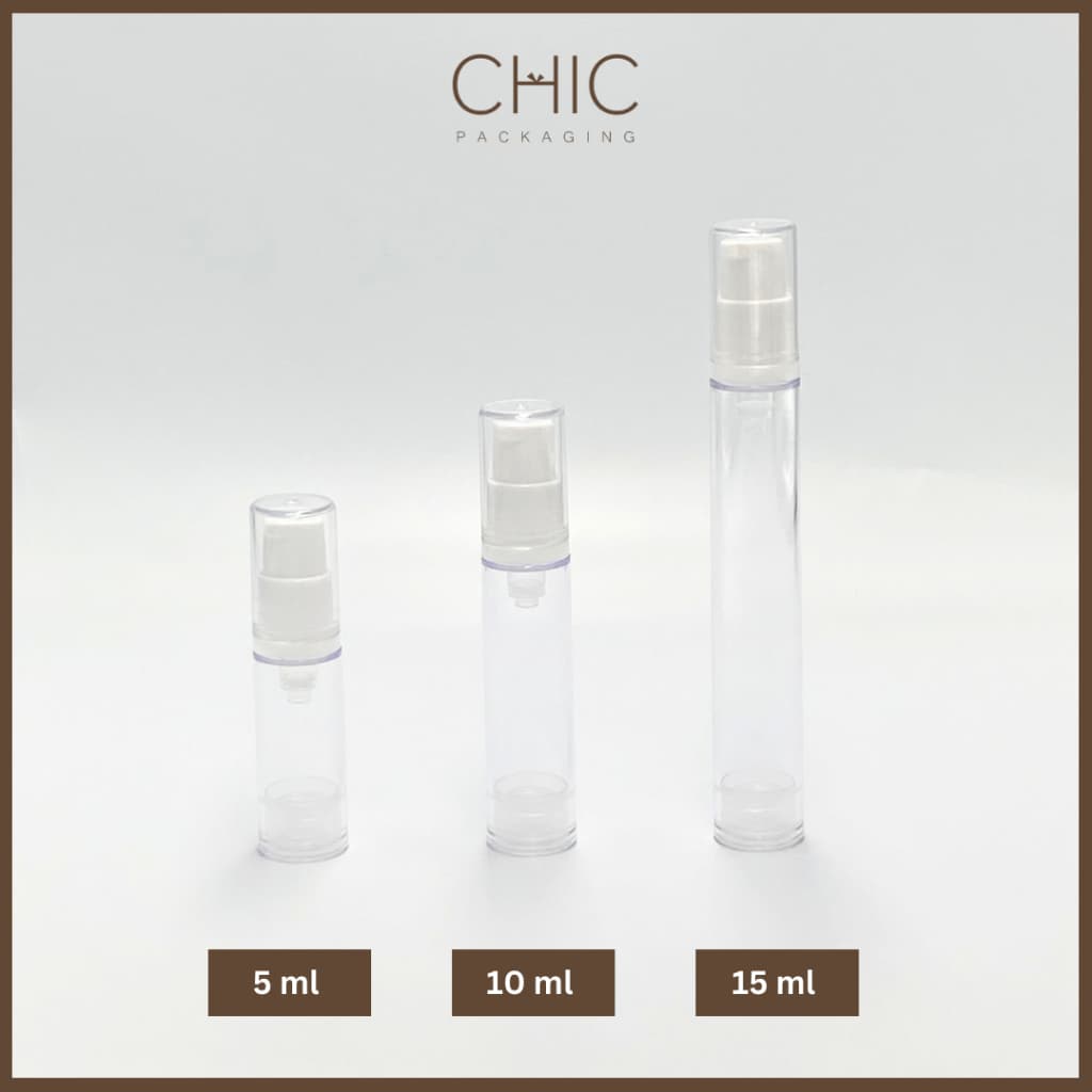 ขวดปั๊มสูญญากาศ 5/10/15กรัม แบบพลาติก ขวดโลชั่น ใส่ครีม เซรั่ม ใส่เครื่องสำอาง พกพาสะดวก รูปที่ 2