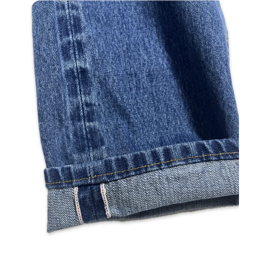 กางเกงยีนส์ ผู้ชาย ริมแดง ทรงกระบอก ผ้าไม่ยืด สีน้ำเงิน LJR Jeans Selvedge Denim Men Jeans รูปที่ 5