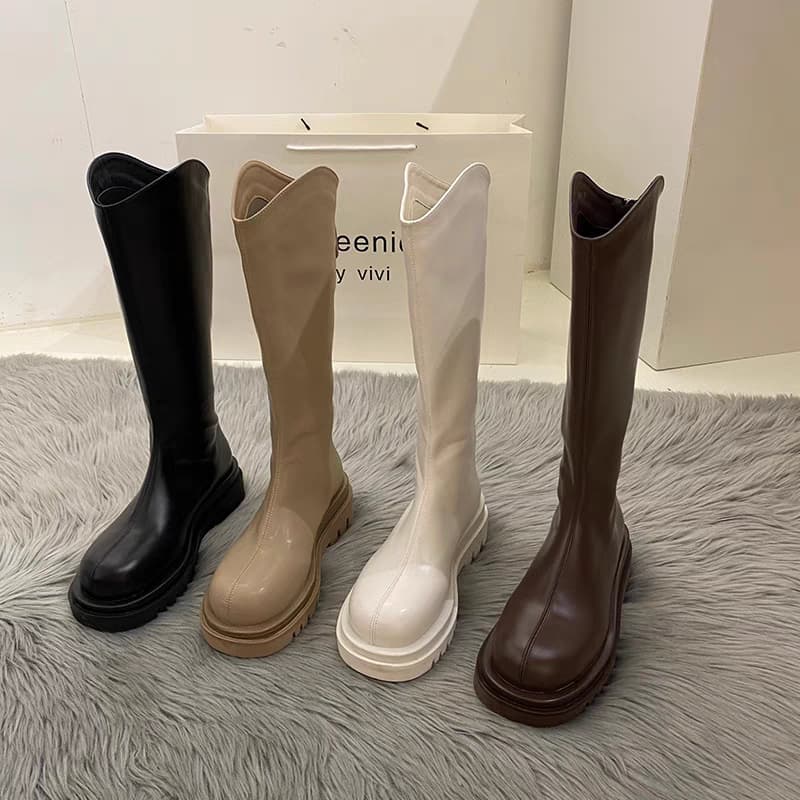 3สี รองเท้าบู้ทยาว บุกำมะหยี่ด้านใน รอบน่องใหญ่พิเศษ แนะนำ+1ไซส์ / ถุงเท้าหนา+2ไซส์ รูปที่ 5