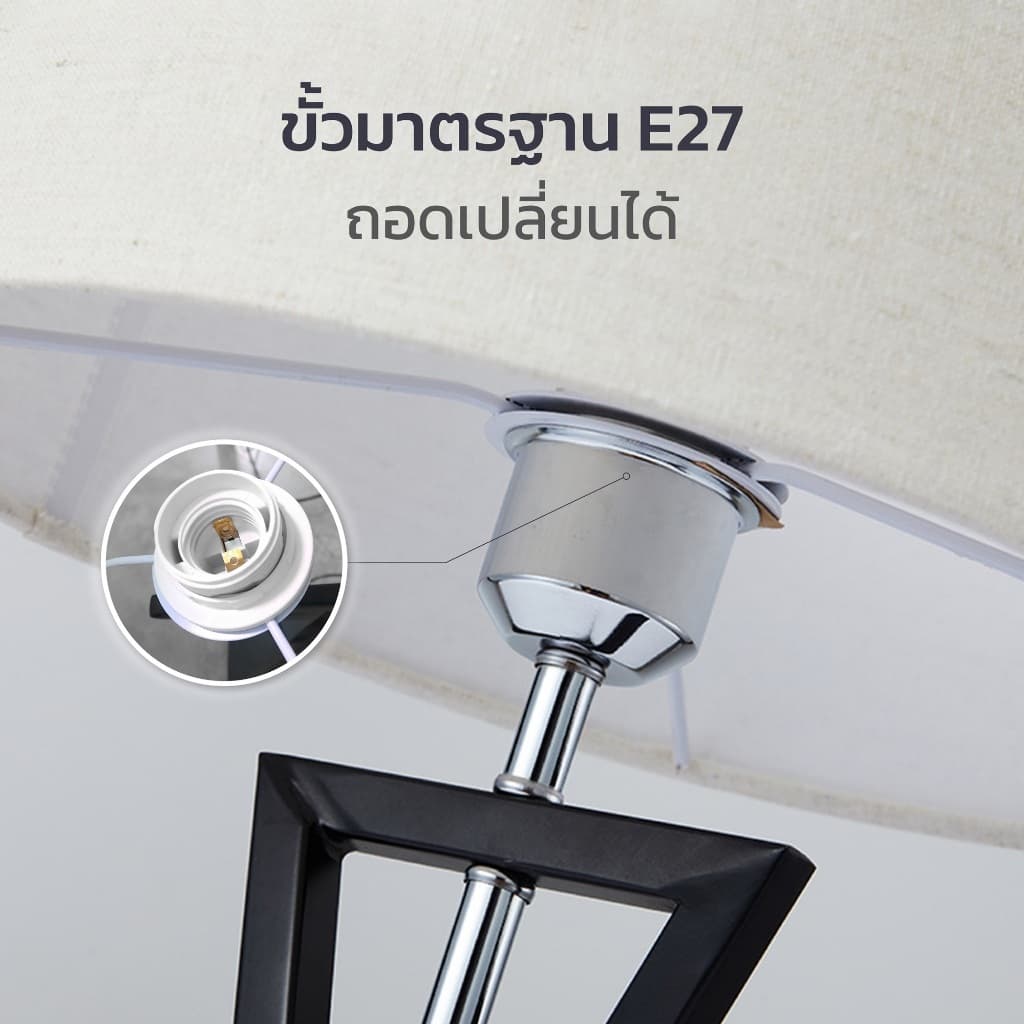 Cheers9 โคมไฟตั้งโต๊ะ Led โคมไฟข้างเตียง Table lamp ทันสมัย สว่างมาก แข็งแรง แถมหลอด รูปที่ 4