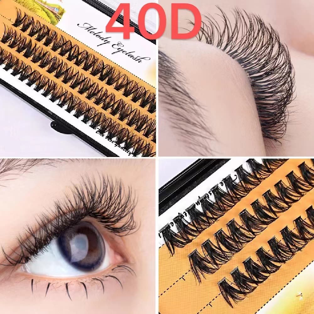 จัดส่งภายในวันเดียวกันขนตาปลอม 20D-40D8MM-16MMขนตาปลอมแบบช่อ สำหรับแต่งหน้า ดูเป็นธรรมชาติ ใช้ซ้ำได้ รูปที่ 2