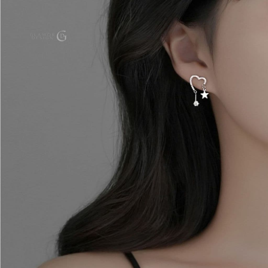 GLAMORต่างหูเงินแท้ Heartbeat ต่างหูเงิน ต่างหูเงินแท้925 ต่างหูแฟชั่น ต่างหูสไตล์กาหลี ต่างหูเท่ๆ รูปที่ 2