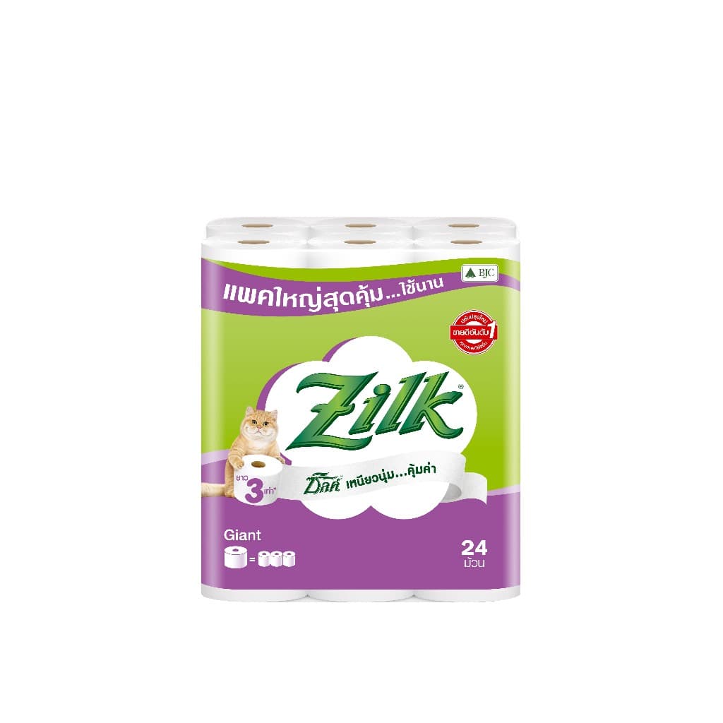 ซิลค์ ไจแอ้นท์ 24 ม้วน Zilk Giant 24'R ทิชชู๋ม้วน Toilet Tissue รูปที่ 2