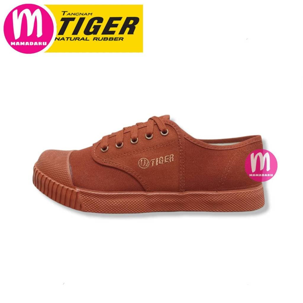 รองเท้าผ้าใบ Tiger ฟุตซอล TG9 พื้นเขียว 205 รองเท้านักเรียน น้ำตาล,ขาว,ดำ ไทเกอร์ รูปที่ 8