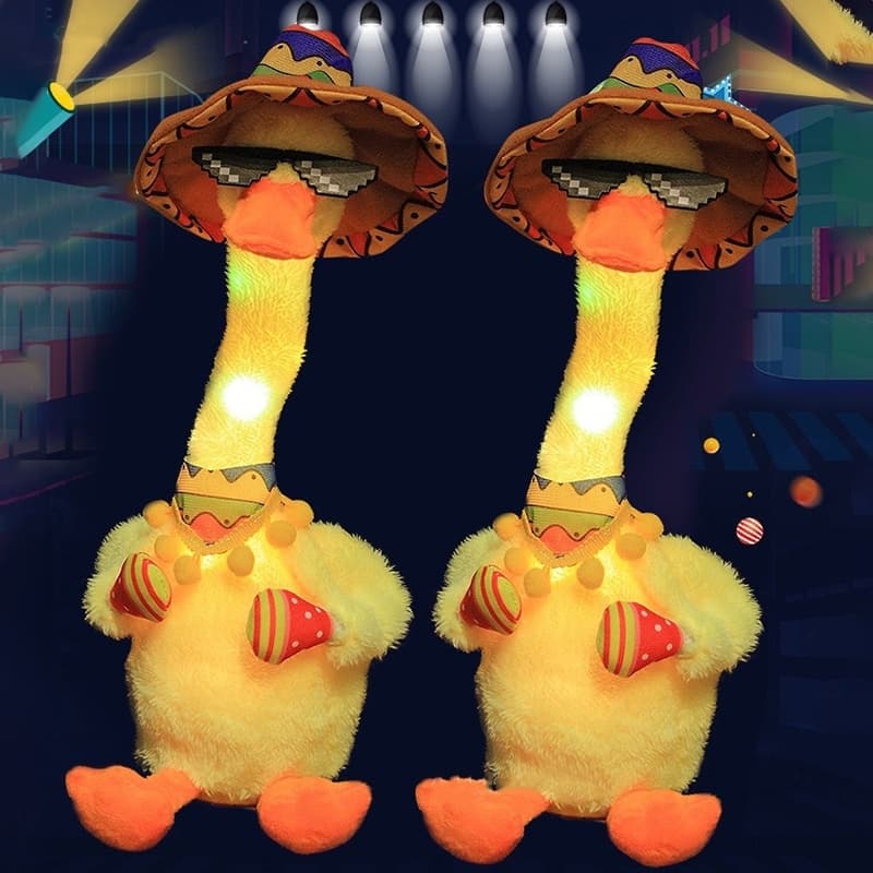เป็ดพูดได้ ตุ๊กตาเป็ดน้อยน่ารัก พูดตามได้ มีเสียงเพลง100+ เป็ดฮาวาย The New Duck พูดตาม อัดเสียงได้ มีเพลง รูปที่ 3