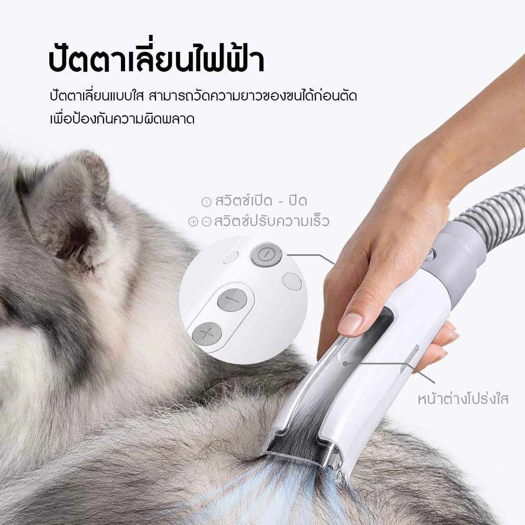 HOMERUNPET Official HC15 Pet Grooming Vacuum Kit ชุดเครื่องตัดแต่งขนสัตว์เลี้ยง 6 in 1 รูปที่ 5