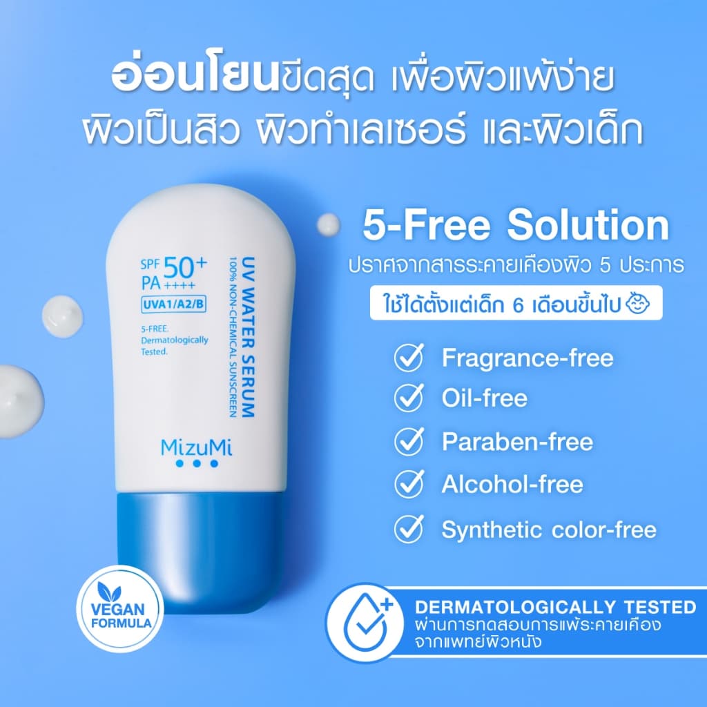 MizuMi UV Water Serum SPF50+ PA++++ 40g No.1 Best Selling Sunscreen เซรั่มกันแดด บางเบา ไม่อุดตัน ปกป้องสูงสุด รูปที่ 9