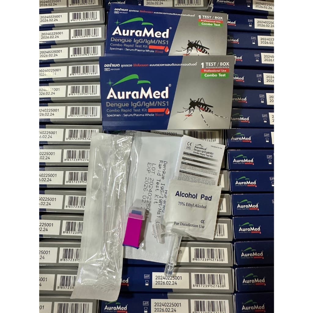 ชุดตรวจไข้เลือดออก Dengue IgG/IgM/NS1 Combo rapid test Auramed รูปที่ 3
