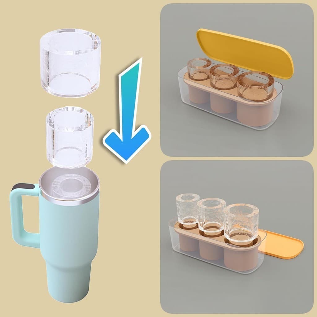 ทําน้ําแข็ง ทำน้ำแข็งซิลิโคน ทำน้ำแข็งก้อนเล็ก ถาดน้ําแข็ง silicone mold ใช้ได้กับ stanley Thermos cup รูปที่ 4