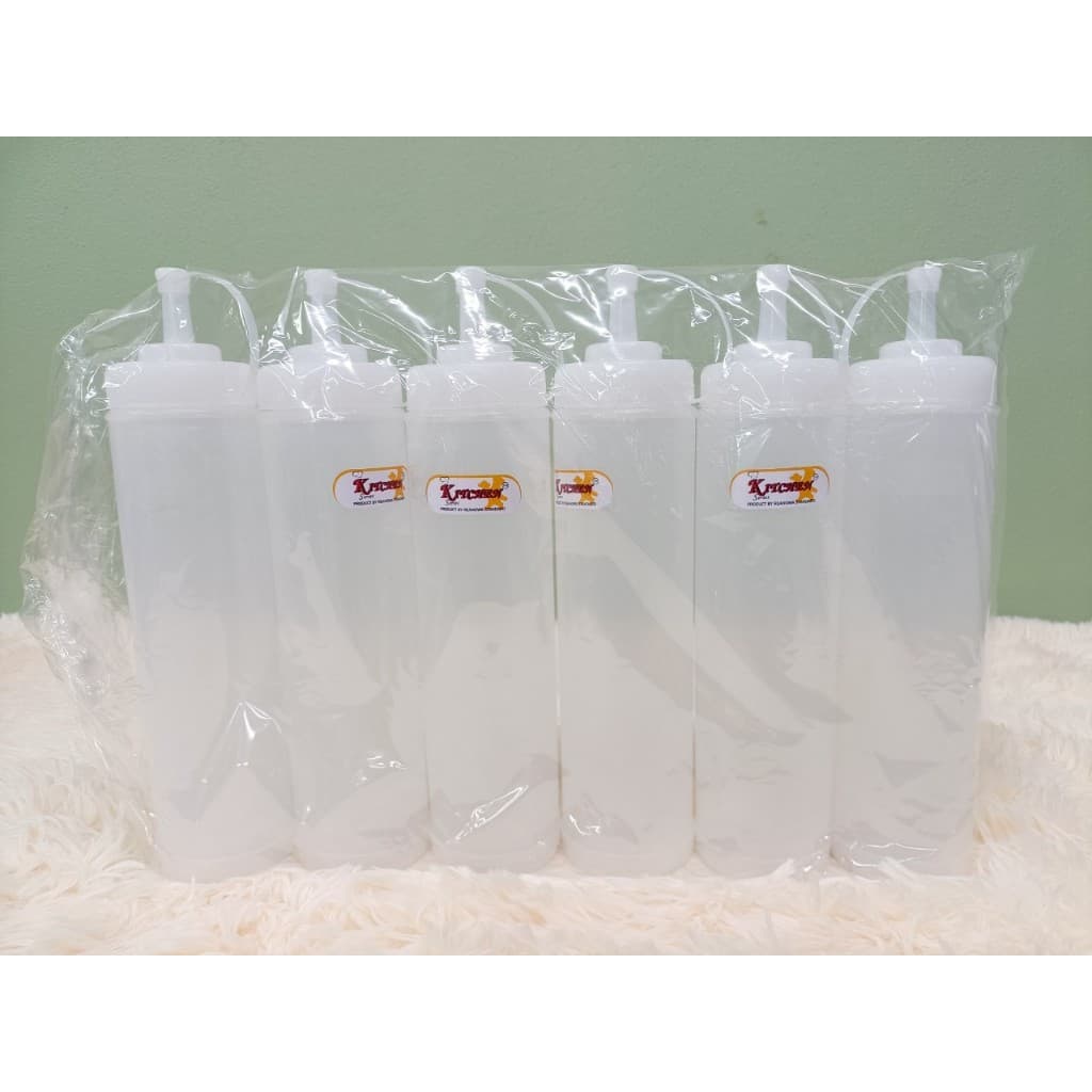 ขวดซอส ขวดบีบซอส 800 ML ขวดซอสพลาสติกใส NO.9349 ขนาด 6.9X29.4ซม ขวดซอสสูง ขวดบีบนมข้น รูปที่ 3
