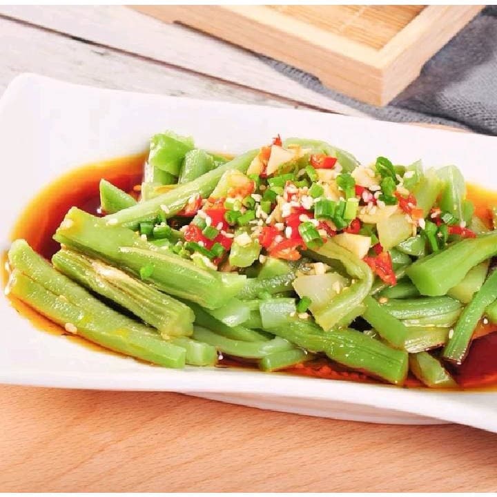 ก๊งฉ่าย งูเขียว ผักส่วยสดหม้อไฟ เคี้ยวกรอบๆ ผักหม้อไฟ ผักมอส 1kg 鲜贡菜 รูปที่ 2