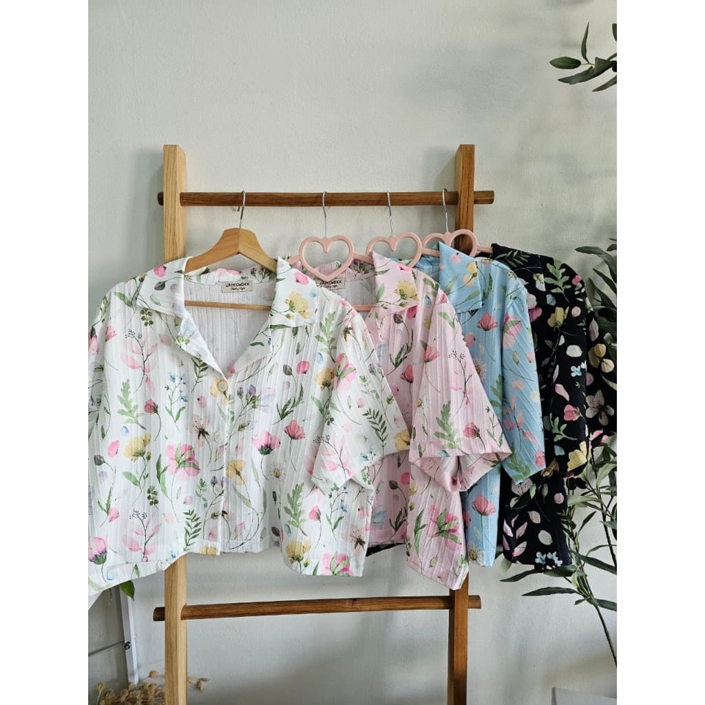𝗝𝗮𝗶𝗸𝗼 𝗪𝗼𝗼𝗱𝘆 𝗧 𝗦𝗵𝗶𝗿𝘁 เสื้อเชิ้ต ครอป สาวอวบ อก 38-46 รูปที่ 3