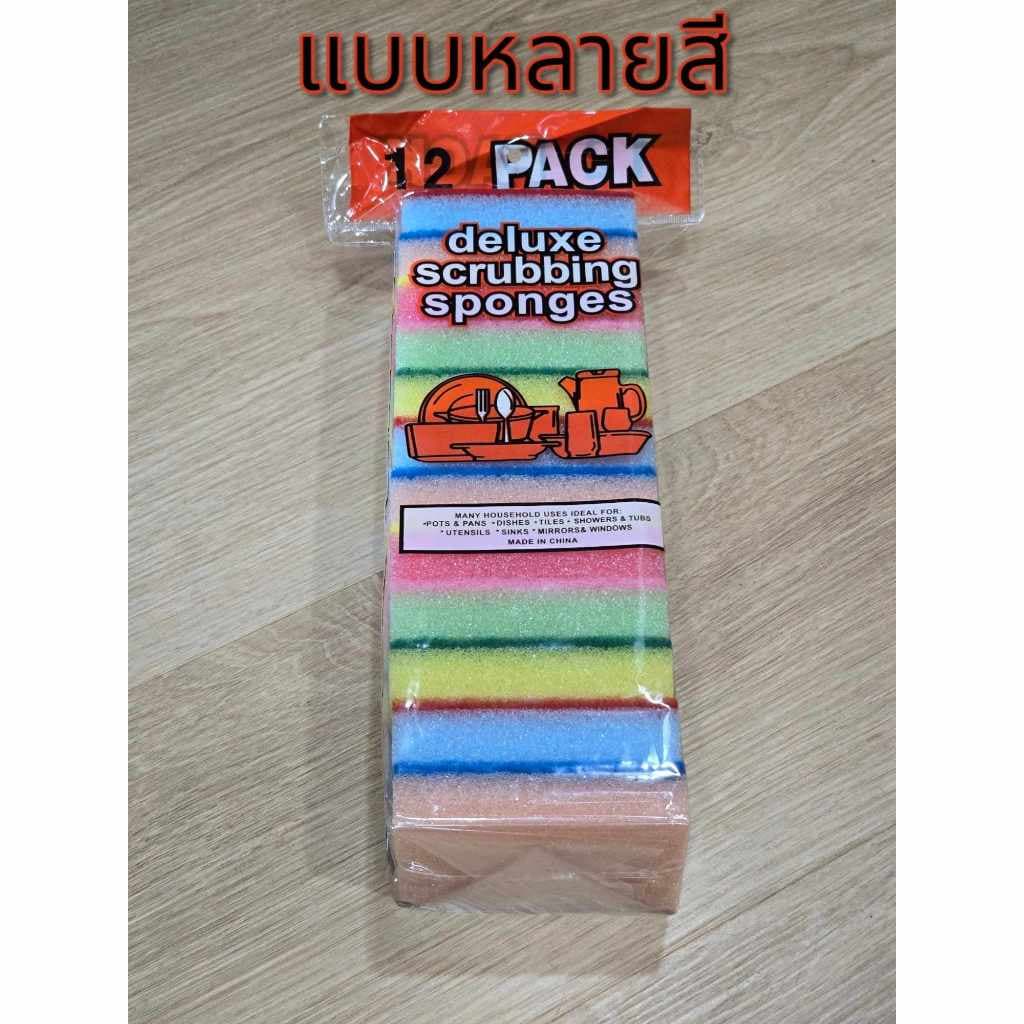 ฟองน้ำล้างจาน สก๊อตซ์ไบรต์ พร้อมใยขัด 1 แพ็ค 12 ชิ้น ฟองน้ำทำความสะอาด เครื่องครัว ขจัดคราบมัน รูปที่ 9