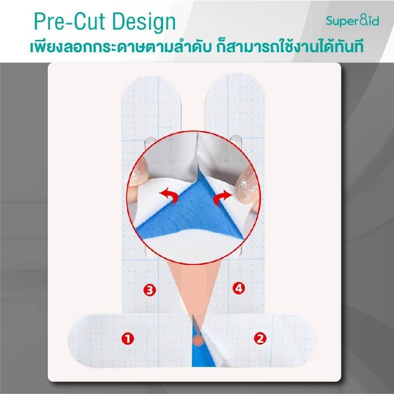 Proknee+ Kinesiology Tape เทปกีฬา พร้อมใช้งานทันที สำหรับเข่า รองรับ ACL MCL LCL 1กล่อง10แผ่น รูปที่ 5
