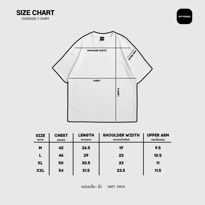 myyoungs - Heart เสื้อยืดโอเวอร์ไซส์ รูปที่ 9