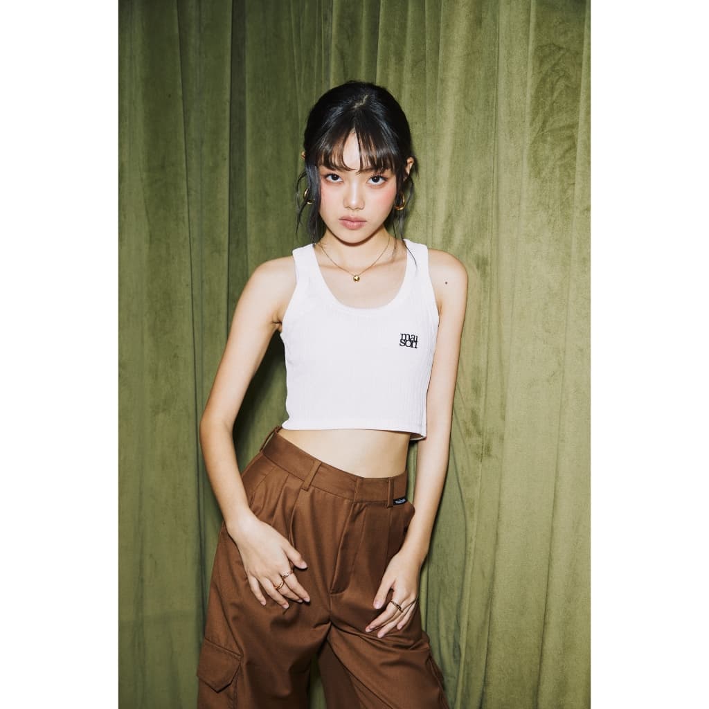 maison KEEPS | Axis Dual Logo Cropped Tank Top | เสื้อกล้ามครอปปักโลโก้ รูปที่ 3