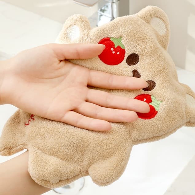 ShopAt.Two ผ้าเช็ดมือแบบแขวน ผ้าเช็ดหน้า ลายการ์ตูนน่ารัก หนา นุ่ม ซับน้ำดี รูปที่ 7