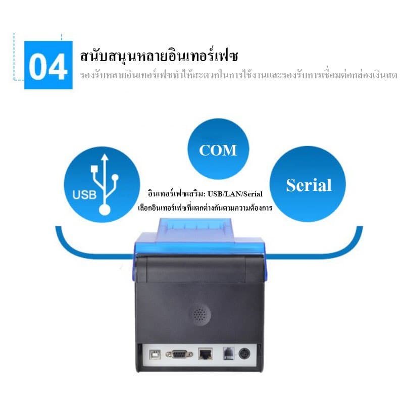 Xprinter XP-C300H เครื่องพิมพ์ใบเสร็จ80mm รุ่น USB+LAN+SeriaL+WIFI 80mm POS printer Ocha รูปที่ 7
