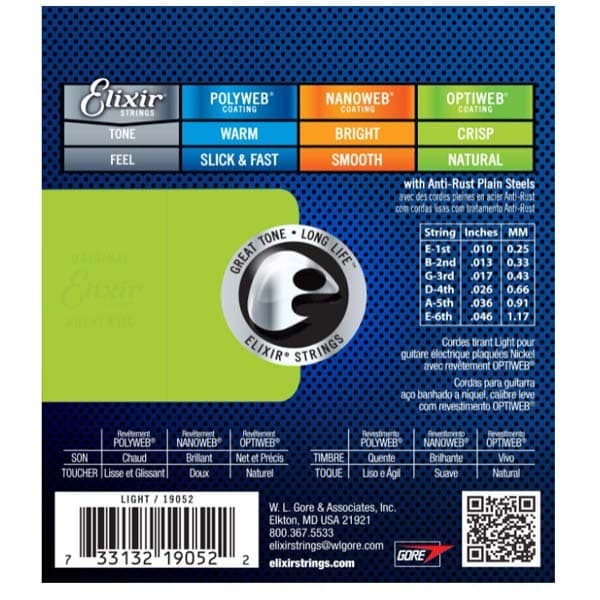 สายกีตาร์ไฟฟ้า Elixir รุ่น 19002/19052 พร้อมเคลือบ Optiweb รูปที่ 2