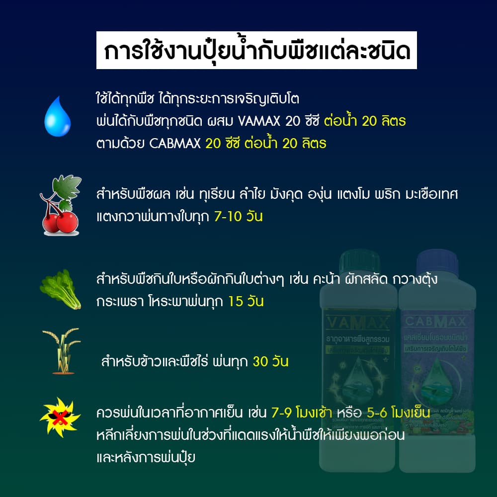 CABMAX แคลเซียมและโบรอนเข้มข้น + VAMAX ธาตุอาหารรวมเข้มข้น 2 ลิตร รูปที่ 5