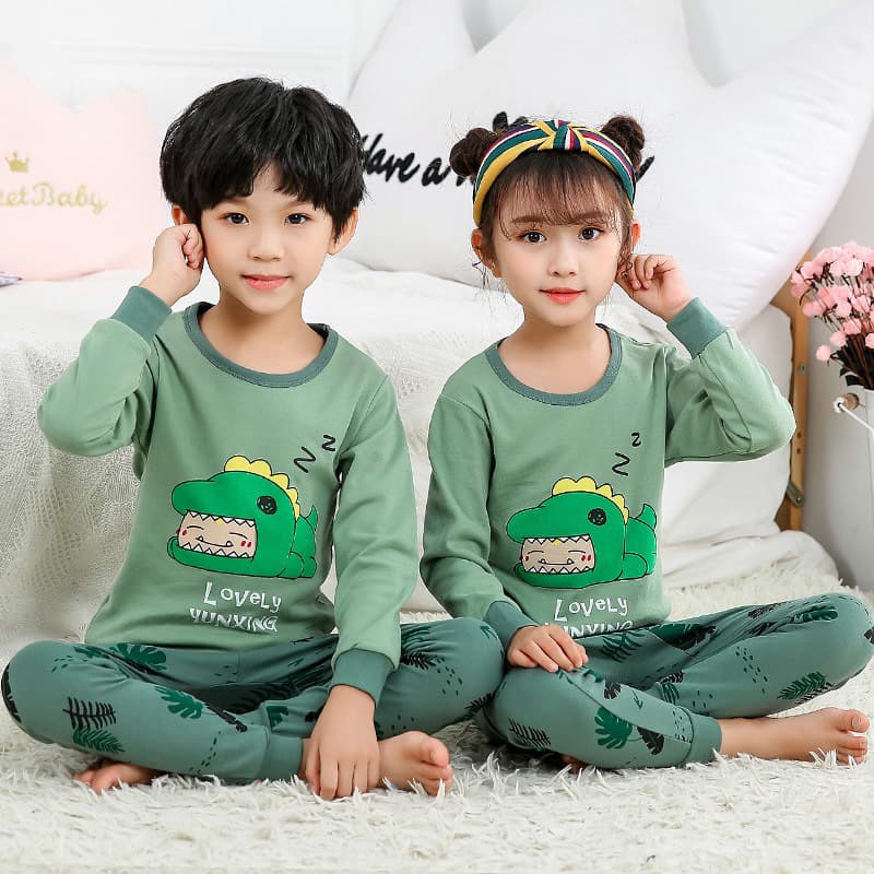 ชุดนอนเด็ก ชุดนอนเด็กโต ชุดนอนเด็กเล็ก ชุดนอนแขนยาวผ้าCotton รูปที่ 2