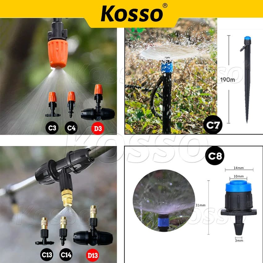 Kosso ข้อต่อสวมเร็ว หัวต่อก๊อกน้ำขนาด 1/2 และ 3/4 รูปที่ 6
