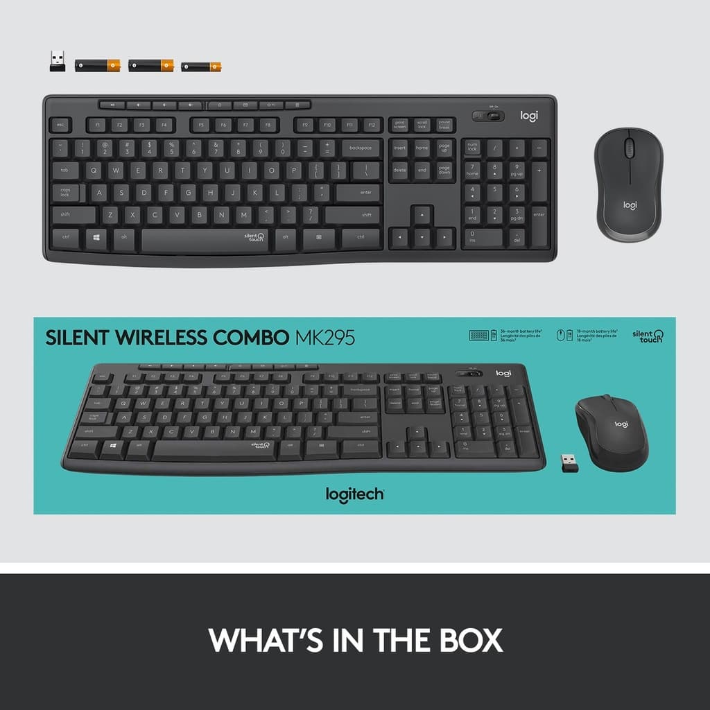 Logitech MK295 Combo Wireless Mouse and Keyboard SilentTouch - คีย์ Th / Eng รูปที่ 9