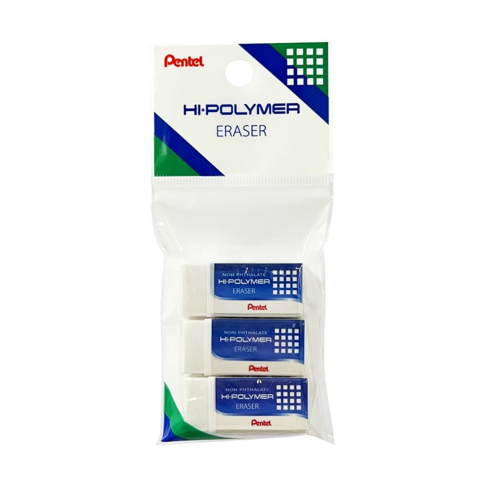 Pentel ยางลบ Hi-Polymer รุ่นมาตรฐาน ZEH-03WBT03 จำนวน 3 ก้อน รูปที่ 1