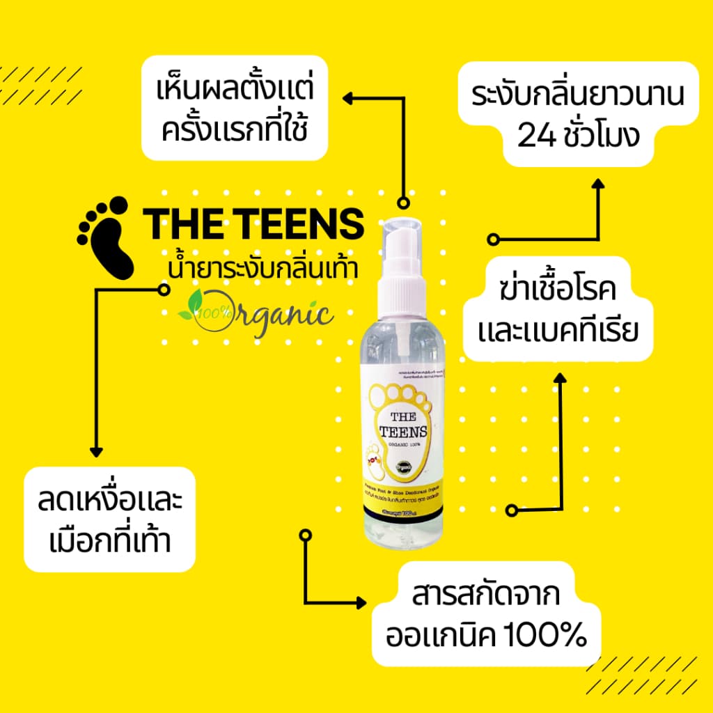 ลูกค้าใหม่ลดเพิ่ม 80.- ได้ 2 ขวด สูตรสำหรับเท้าเหม็น เป็นเมือก เหงื่อออกง่าย The Teens น้ำยาระงับกลิ่นเท้า รูปที่ 5