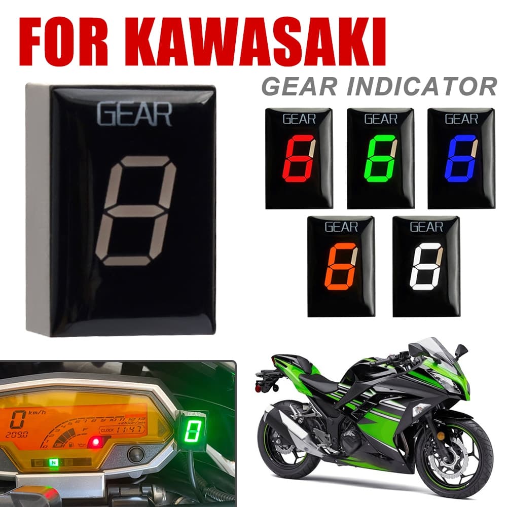 Gear Indicator For Kawasaki ER6N Z1000SX Ninja400 Z1000 Z800 Z750 Versys 650 Z650 W800 Ninja 300 Speed Display Meter รูปที่ 1