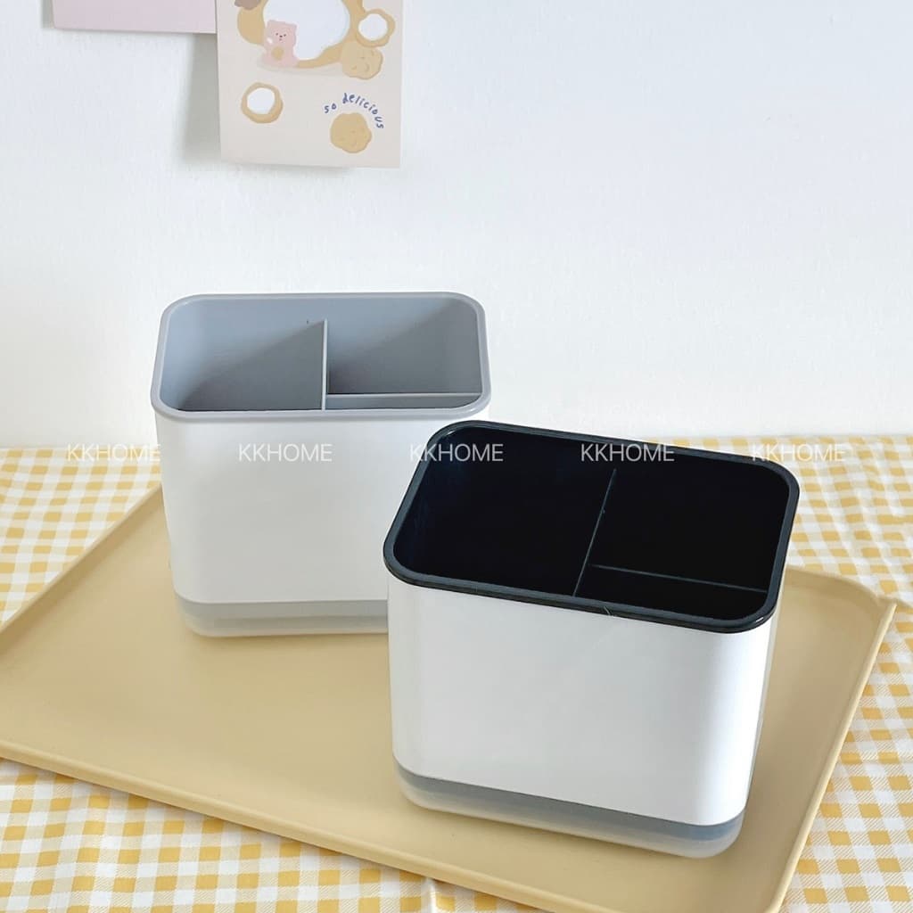 ที่คว่ําจาน ที่ใส่ช้อนส้อม มีช่องระบายน้ำ ที่เก็บช้อน อุปกรณ์ในครัว KKHOME รูปที่ 8