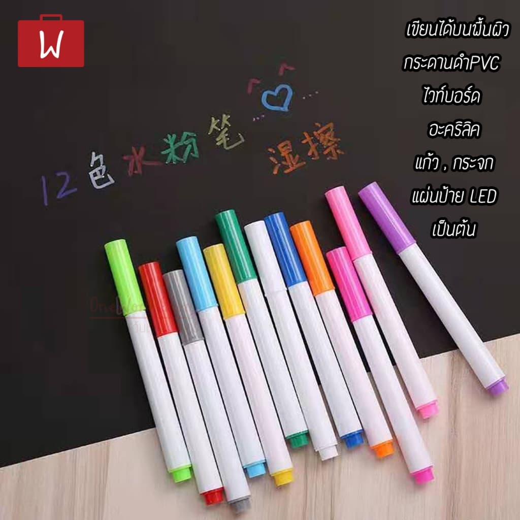 Oneworkstory ป้ายราคา ปากกาชอร์คน้ำ ผ้าเช็ดป้าย |1ชิ้น กระดานดำจิ๋ว แขวนชั้นวาง ปากกาชอร์ก mini blackboard whiteboard รูปที่ 8
