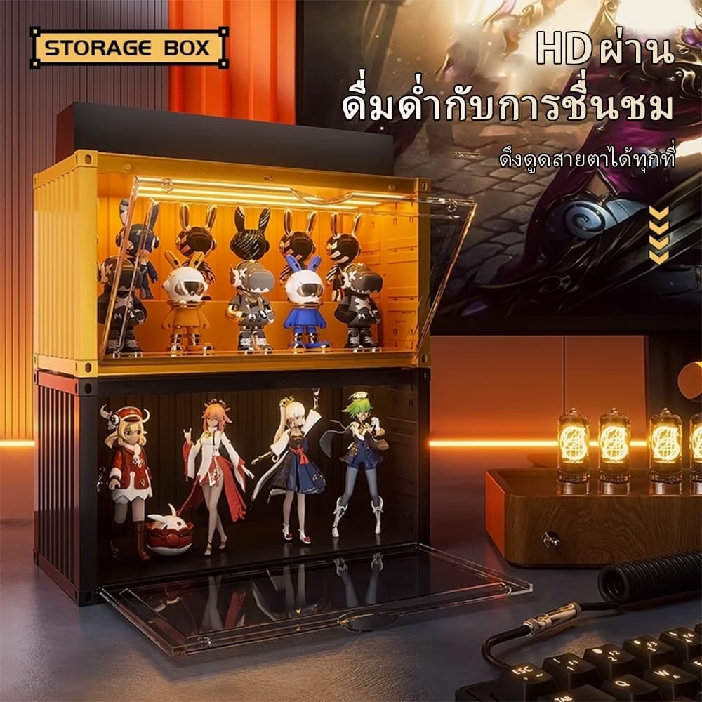 กล่องใส่โมเดล ตู้โชว์โมเดล กล่องใส่ art toy กล่องเก็บโมเดล พร้อมไฟLED โชว์ของเล่น สินค้า ในไทย รูปที่ 4