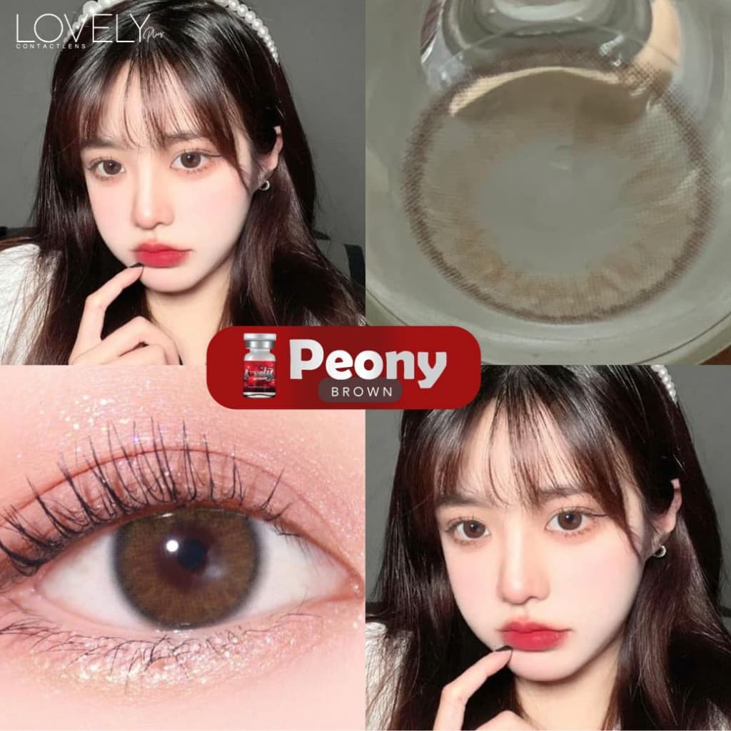 คอนแทคเลนส์ ขนาดมินิBrown/Gray Peony รูปที่ 1