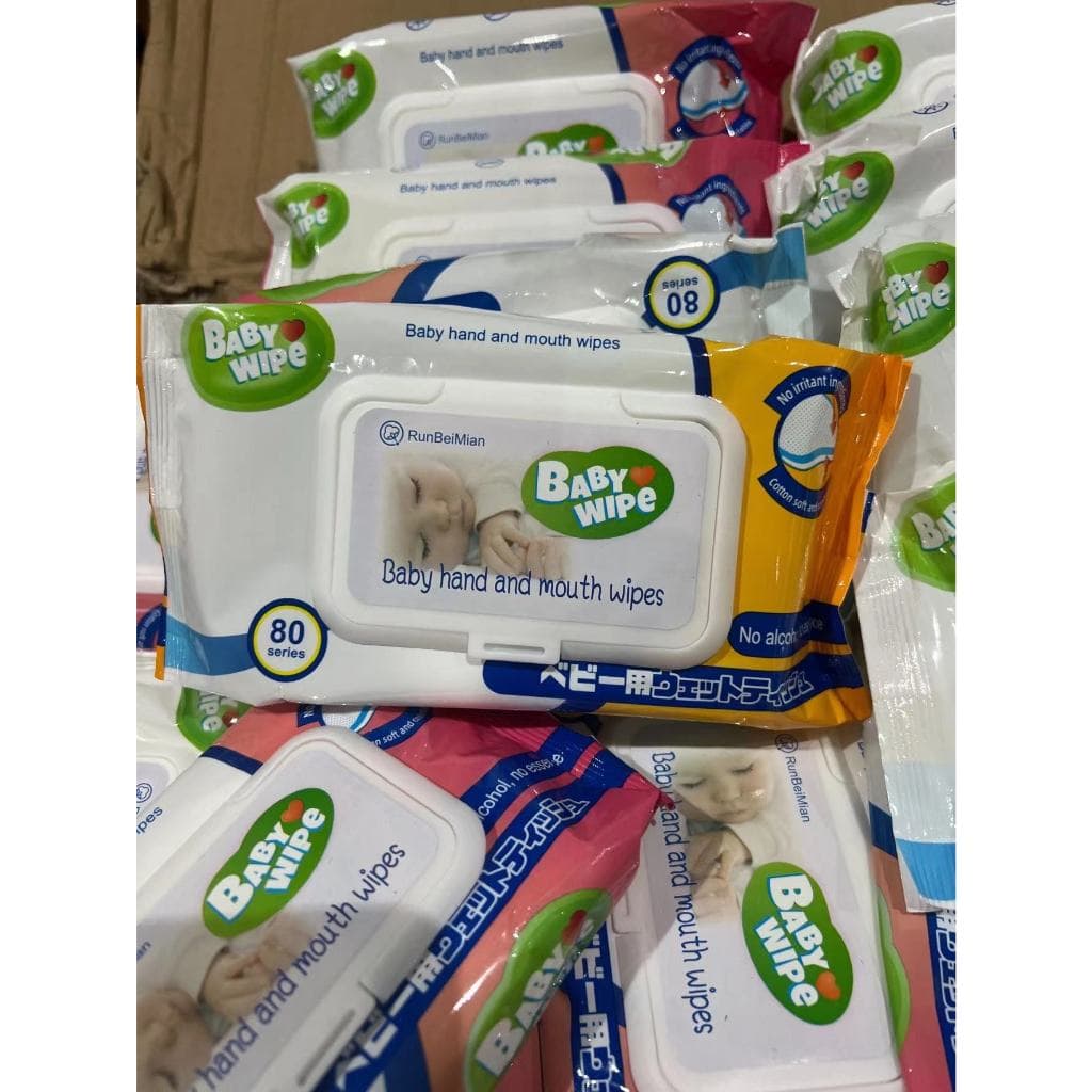 ทิชชู่เปียกรุปเด็กๆไม่มีแอลกอฮอล์เหมาะกับเด็ก Babyhandandmouthwipes รูปที่ 2