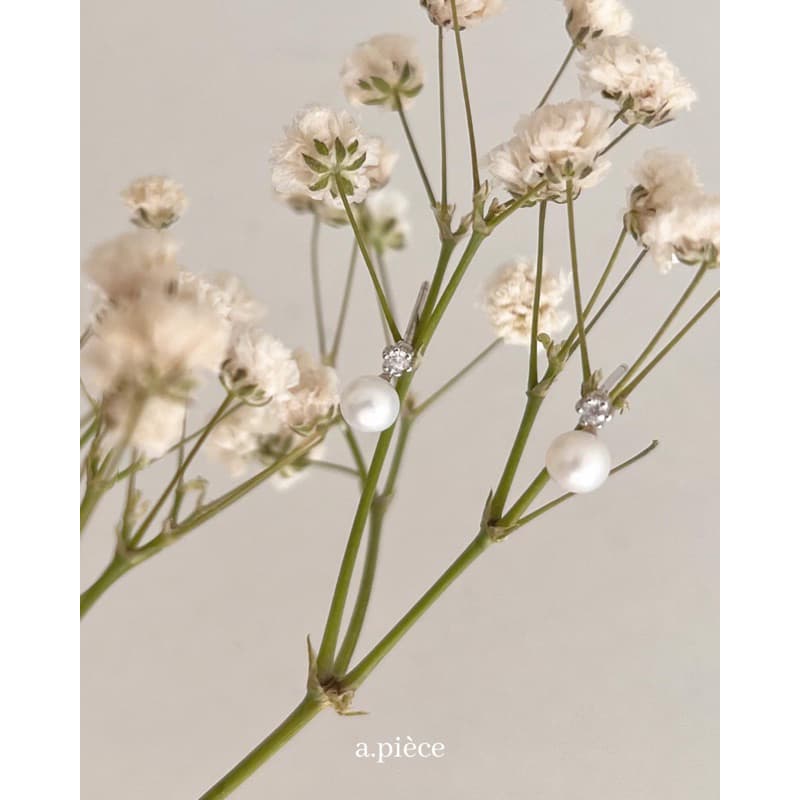 A.piece ต่างหูมุกแท้ เงินแท้ Gem pearl earrings รูปที่ 9