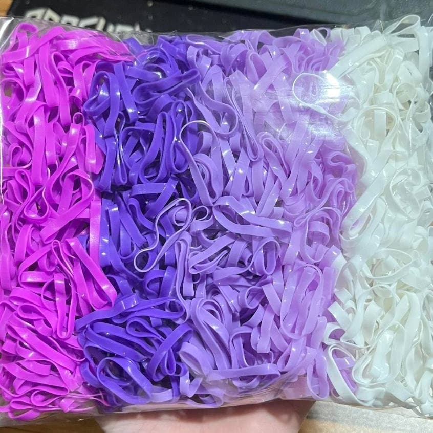 หนังยางรัดผม หนังยางมัดผม 500เส้น++ เส้นใหญ่ เหนียวทน ไม่ขาดง่าย รูปที่ 4