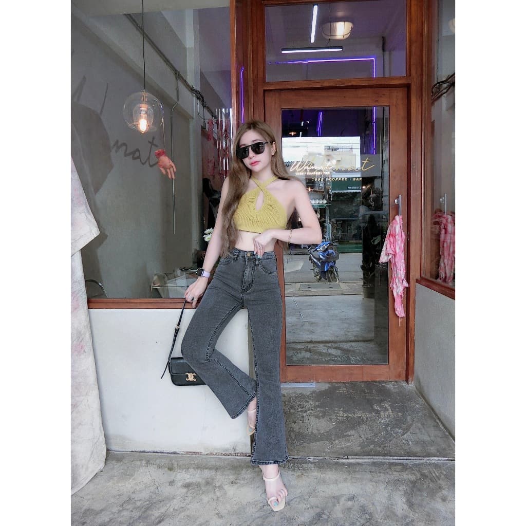 Cc jeans 237 S-5XL กางเกงยีนส์ ทรงขาม้า ยืด สีดำฟอก รูปที่ 4