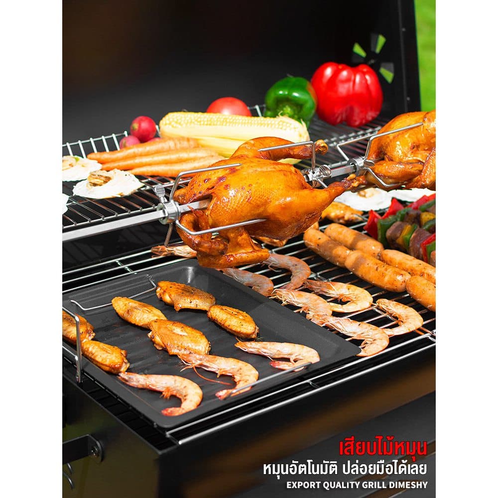 BBQ เตาถ่านปิ้งย่าง เตาปิ้งย่างชั้นวางคู่ เตาย่างบาร์บีคิว bbq Grill Charcoal สามารถพับเก็บได้ สะดวก เหมาะแก่การทำปิ้งย่ รูปที่ 5