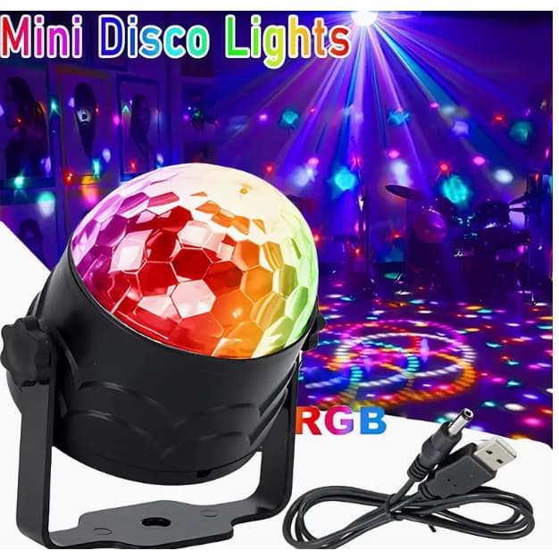 3D ไฟปาร์ตี้ ไฟพาร์ ไฟดิสโก้ ไฟเทค ตามจังหวะเพลง LED Party Light Colorful Disco Stage Lighting แสงบรรยากาศคริสต์มาส รูปที่ 8