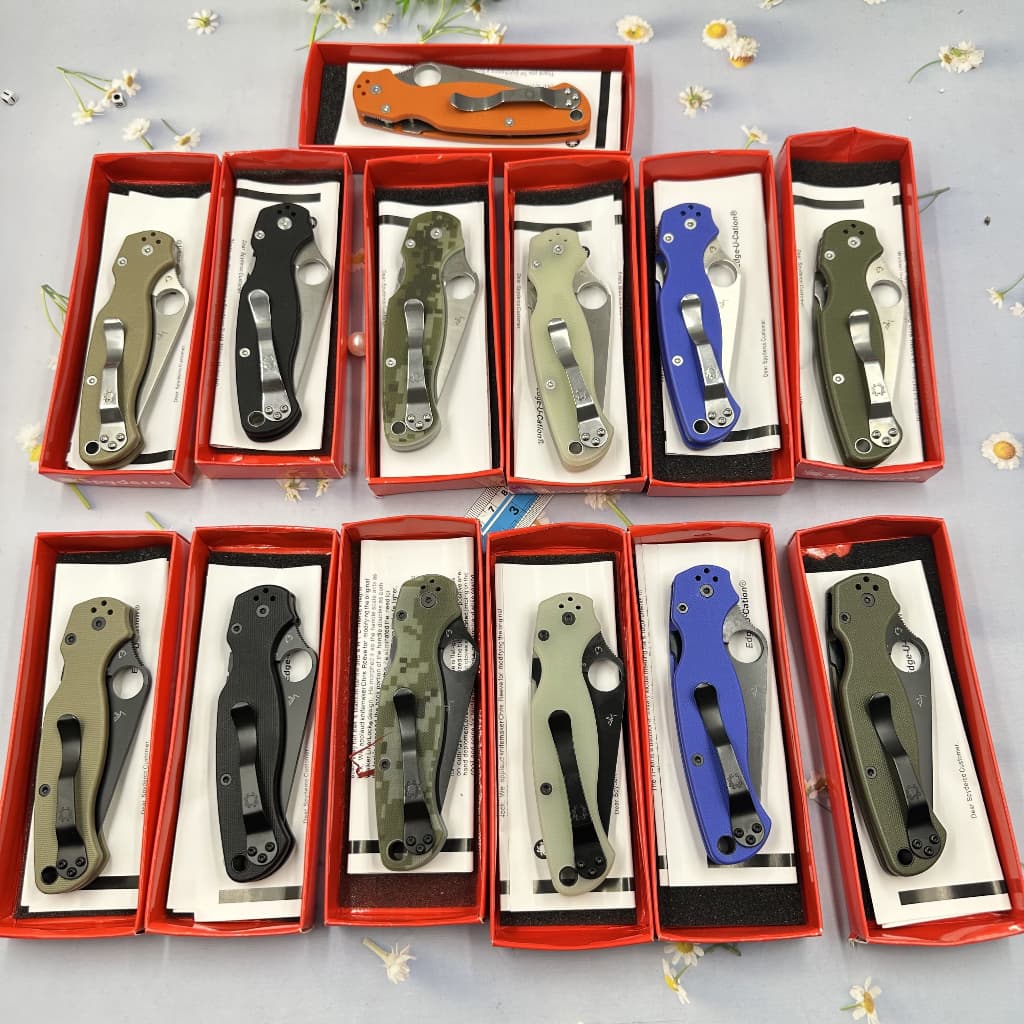 มีดพับ Spyderco รุ่นC81 วัสดุด้ามจับG10 ด้ามจับเครฟล่า ตั้งแคมป์ มีดพกเดินป่า มีดแมงมุม รูปที่ 4