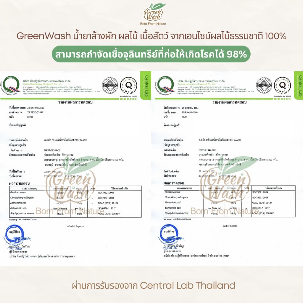 GreenWash Fruit and Vegetable Wash น้ำยาล้างผักผลไม้และเนื้อสัตว์จากเอนไซม์ผลไม้ ขนาดรีฟิลล์1ลิตร รูปที่ 6