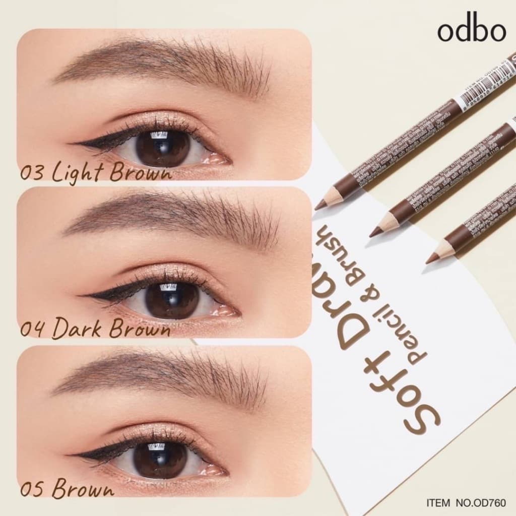 odbo Soft Drawing Pencil & Brush โอดีบีโอ ซอฟท์ ดรออิ้ง เพ็นซิล แอนด์ บรัช 1 แท่ง 1.3g. รูปที่ 3