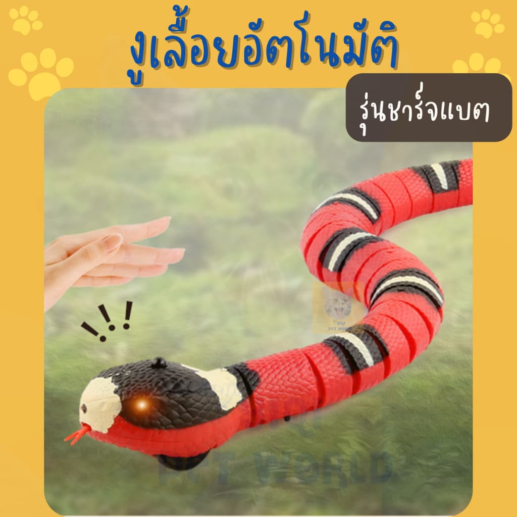 ของเล่นแมว งูเลื้อยอัตโนมัติ งูของเล่น รุ่นชาร์จแบต USB รูปที่ 1