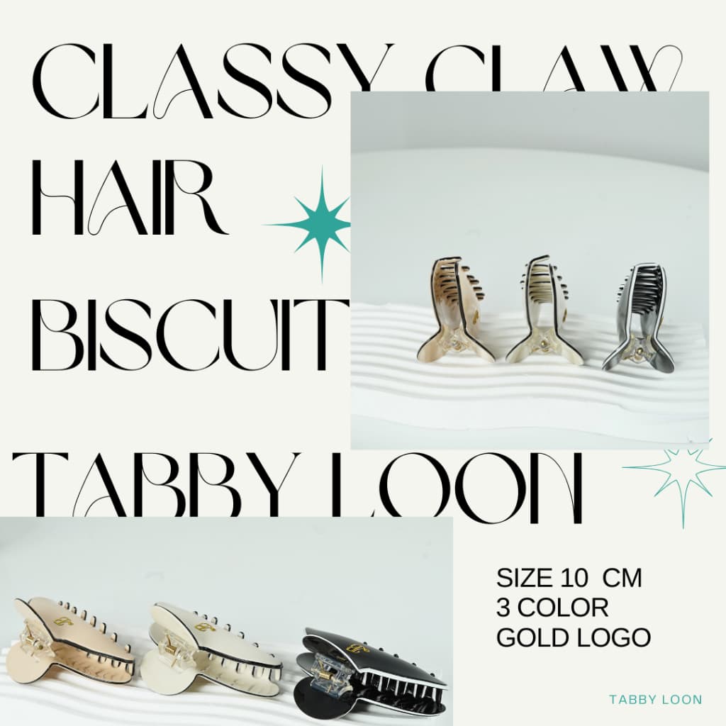 Tabby Loon Biscuit Classy Hair Claw Free Box วัสดุพรีเมียม Acetate รูปที่ 7