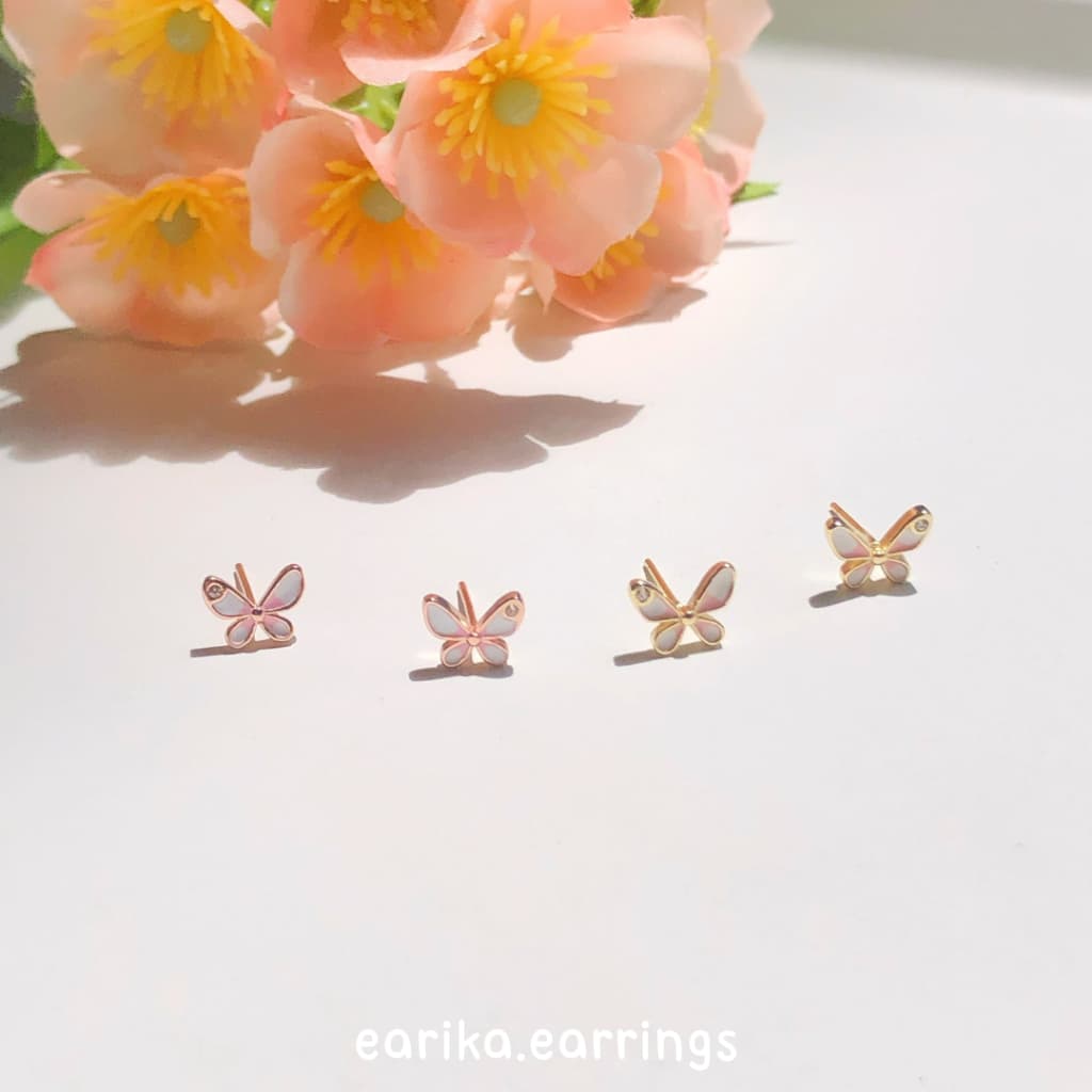 earika.earrings - Buttervine collection รวมต่างหูก้านเงินแท้ลายผีเสื้อสีหวาน ผิวแพ้ง่ายใส่ได้ รูปที่ 4