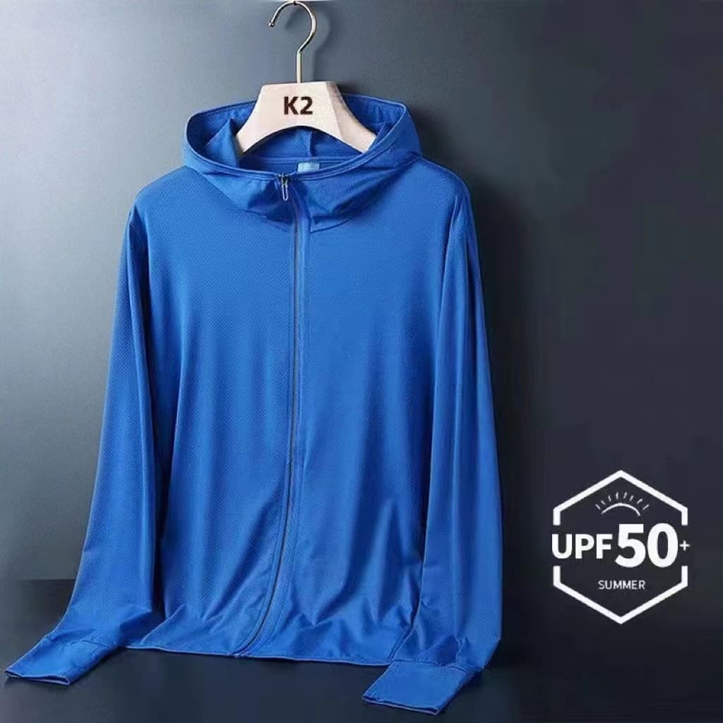 UPF50+เสื้อผ้าป้องกันแสงแดดผู้ชายและผู้หญิงรูปแบบใหม่บางป้องกันรังสียูวีระบายอากาศคลุมด้วยผ้ากลางแจ้งขี่จักรยานและแจ็คเก รูปที่ 5